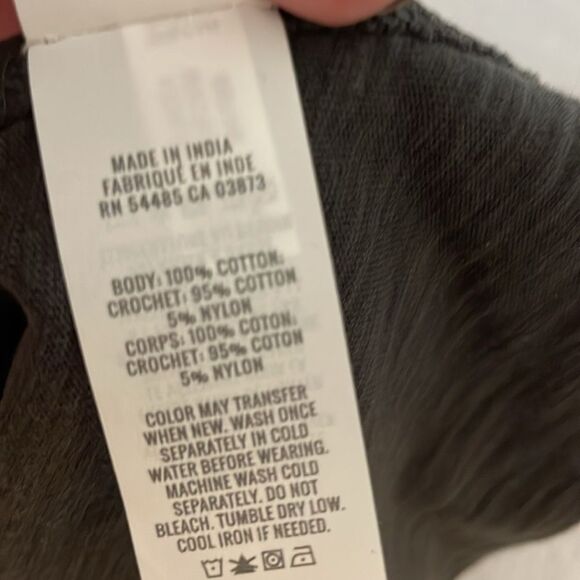 NWT Aerie cropped gray tank top crochet back size XL - Picture 8 of 10